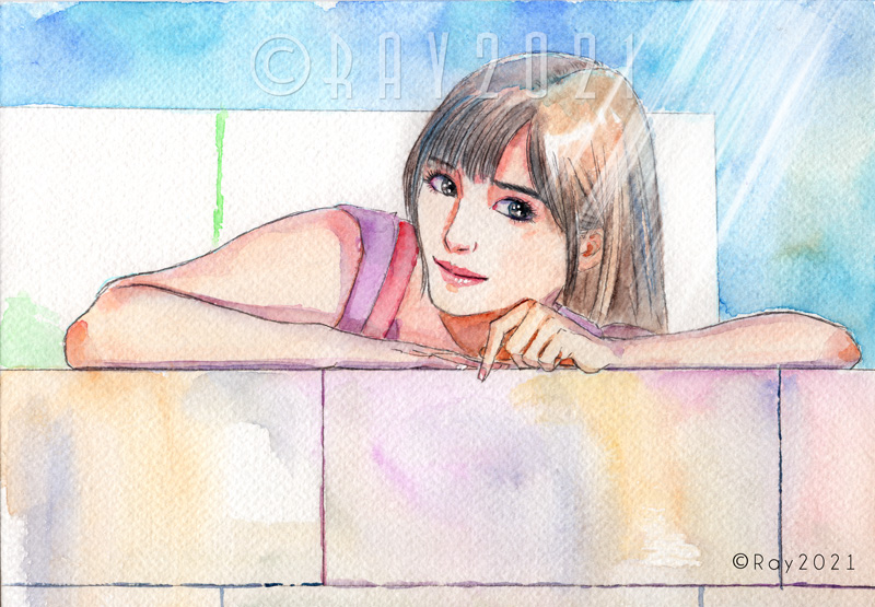 水彩女性画