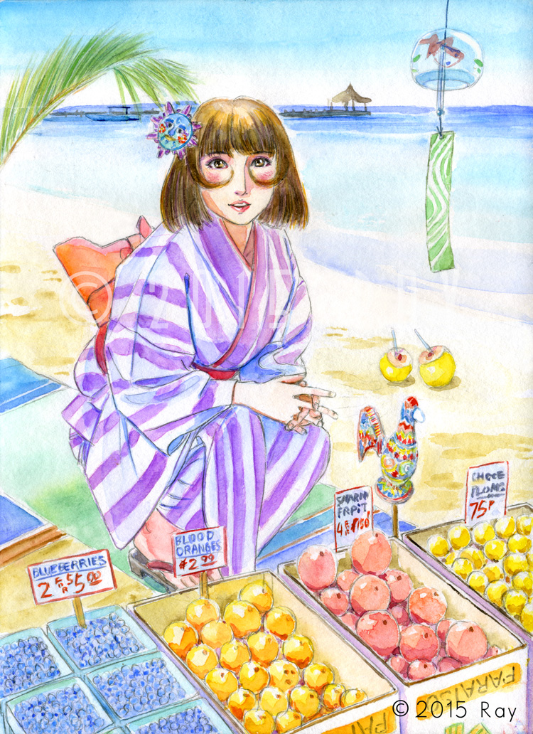 エキゾチックな夏のイラスト
