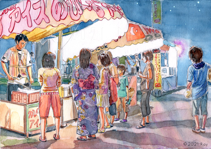 EDOYA♥️夏祭り価格♥️　不明ー5　 あるイラストレーター セル画と原画 夏祭りの夜に - PLEOCENE