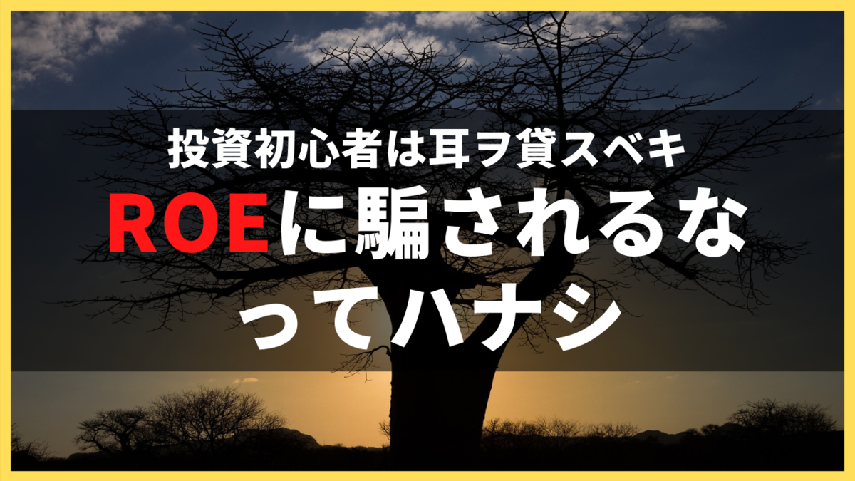 ROEとは何か　ごまかしに騙されない見方