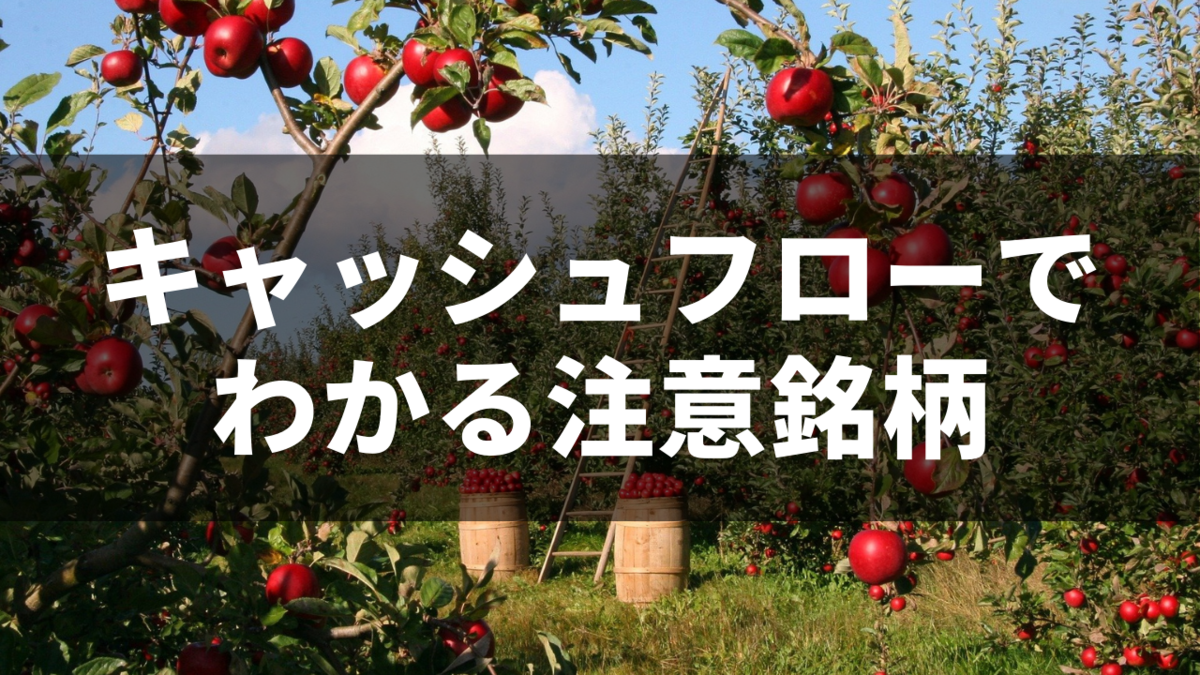 キャッシュフローで要注意な企業を探れ！