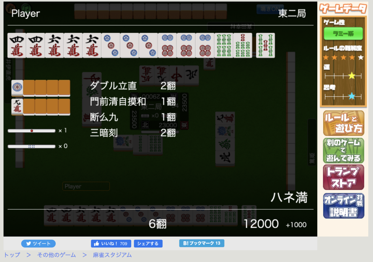 麻雀のベスト和了3 珍しいダブル立直編 - CFXD2635
