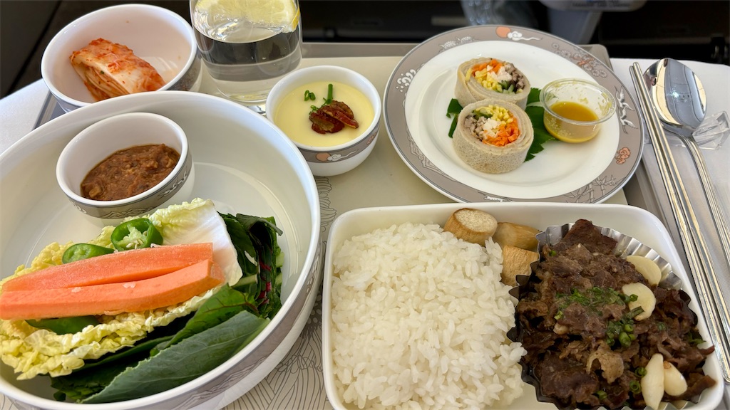 大阪〜タシケント ビジネスクラス搭乗記　機内食