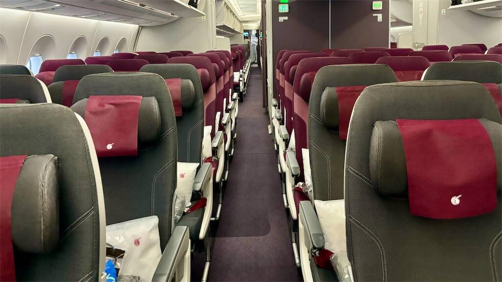 カタール航空の機内
