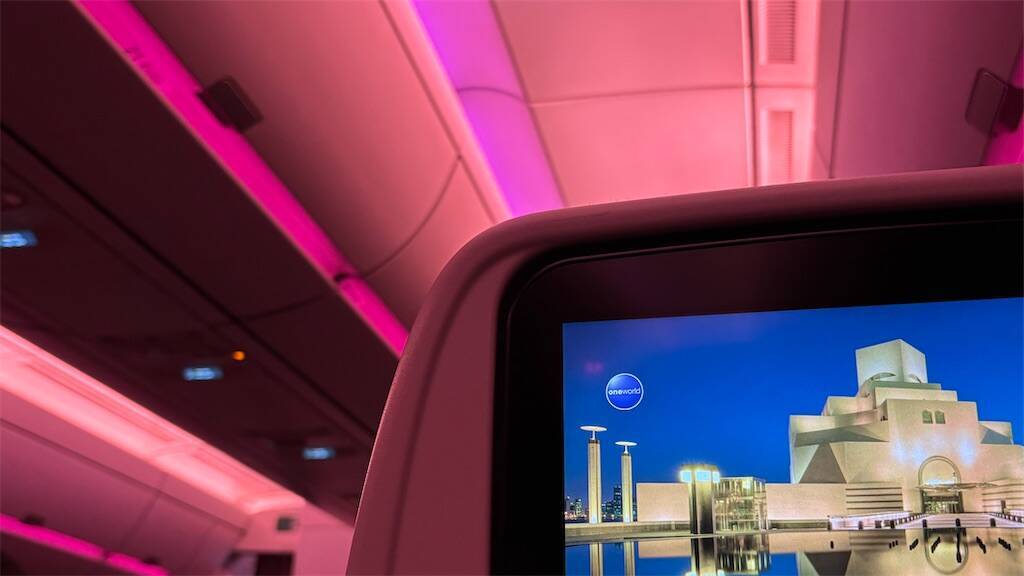 カタール航空の機内