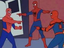Pointing Spider-man