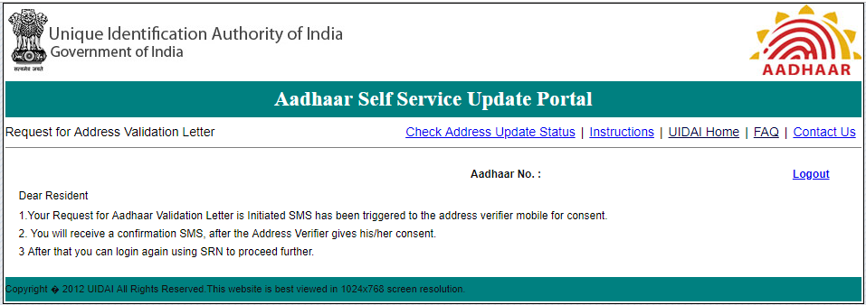 Aadhaar Self Service Update Portal