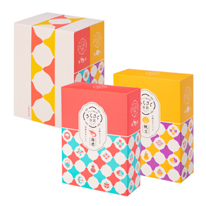 お菓子とデザイン 坂角総本舗 箱入り さくさく日記セット 海老 帆立 のパッケージ ハピ活ライフ