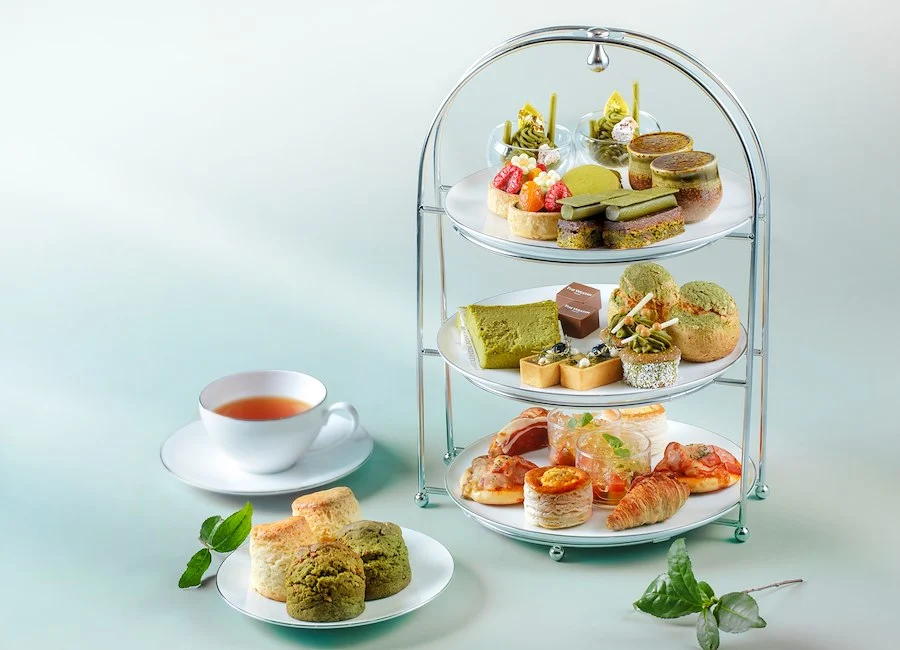 【ウェスティンホテル東京】抹茶アフタヌーンティー。香り高い抹茶を使った抹茶のモンブランや抹茶クリームのスイーツなど