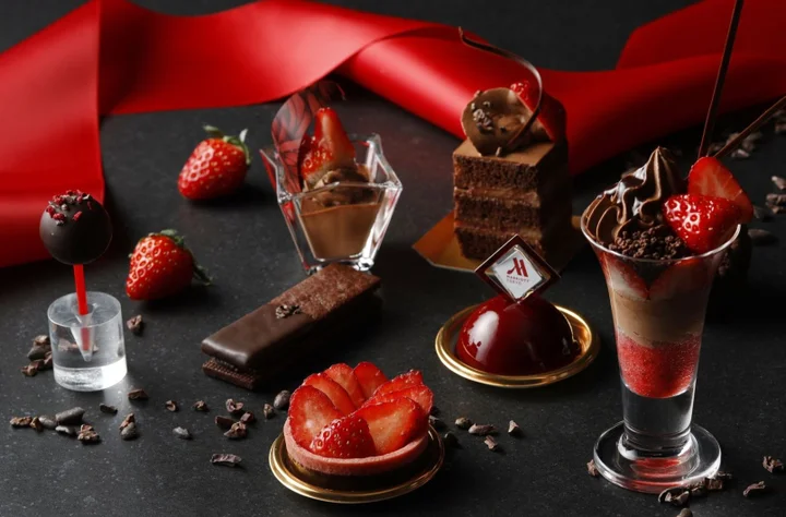 【東京マリオットホテル】苺×ビーントゥバーチョコ アフタヌーンティー。ブランド苺「あまりん」とチョコを堪能できるパフェやショートケーキなど