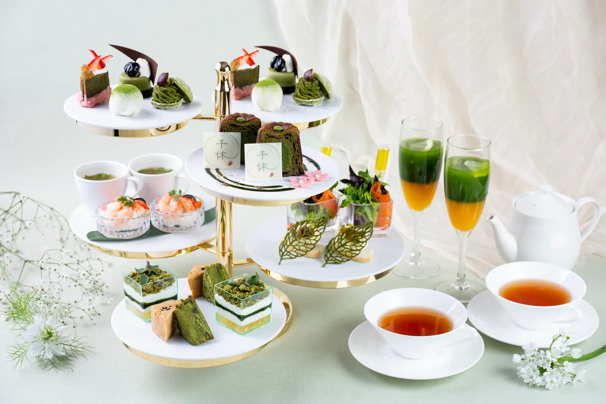 【ザ・プリンス パークタワー東京】“小麦粉不使用” お抹茶アフタヌーンティー。米粉や白玉粉などを使ったチーズケーキや大福など