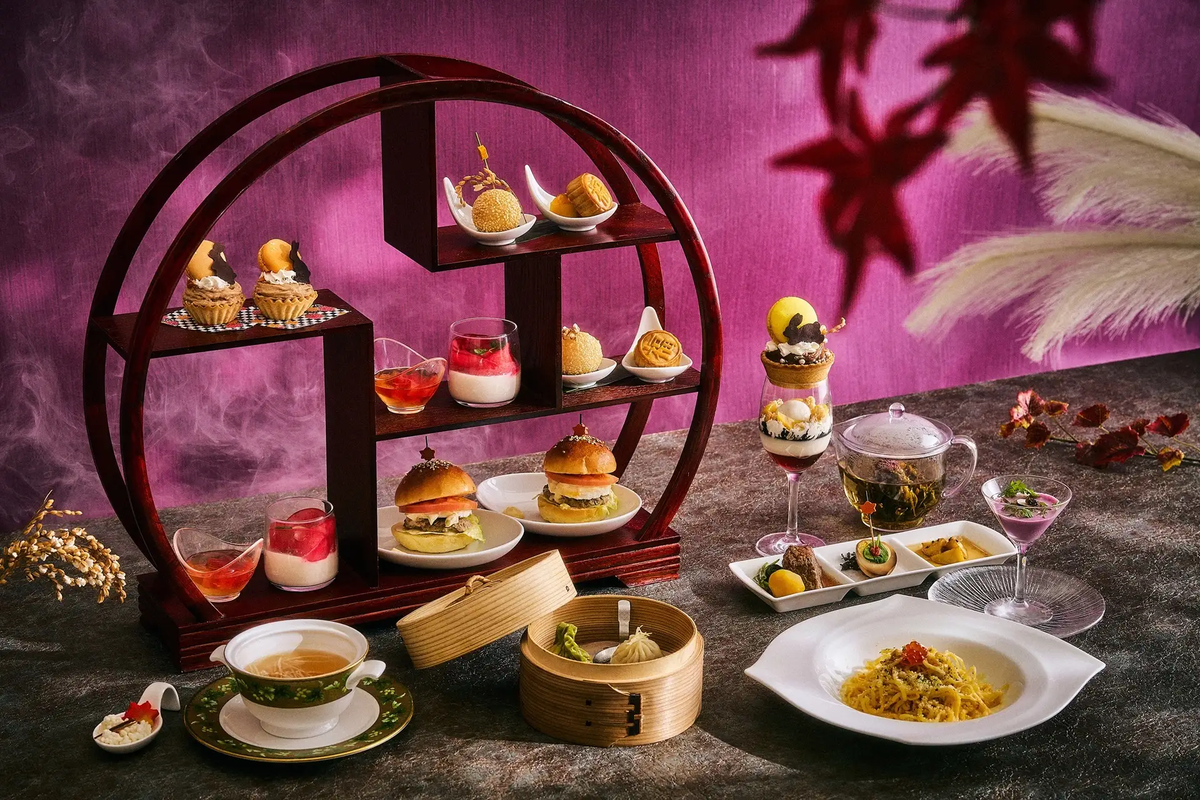 【品川プリンスホテル】日本の秋×中国美食のアフタヌーンティー。「お月見」文化で彩るパフェやタルトなど