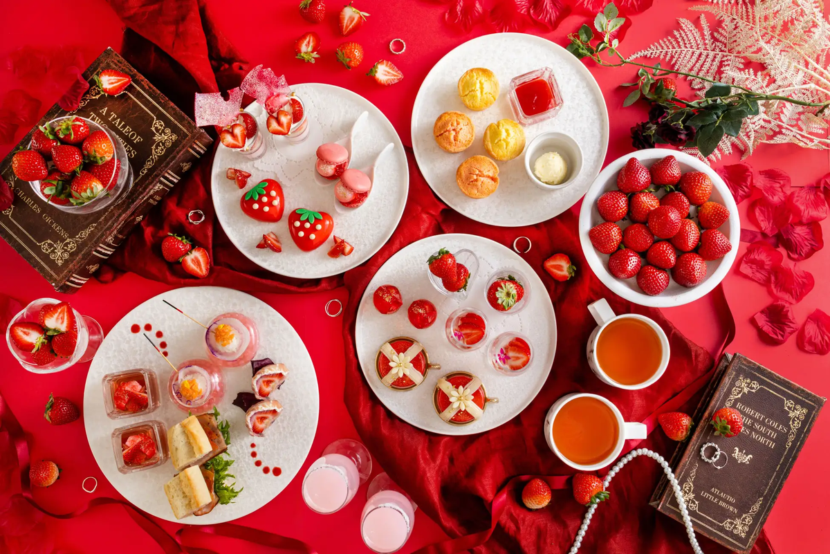 川越プリンスホテル「あまりん＆べにたま ストロベリーアフタヌーンティー」