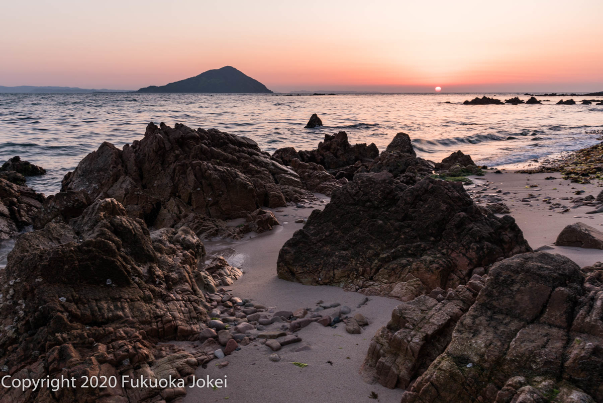 糸島夕景 黄昏オレンジ色の風景 福岡情景写真