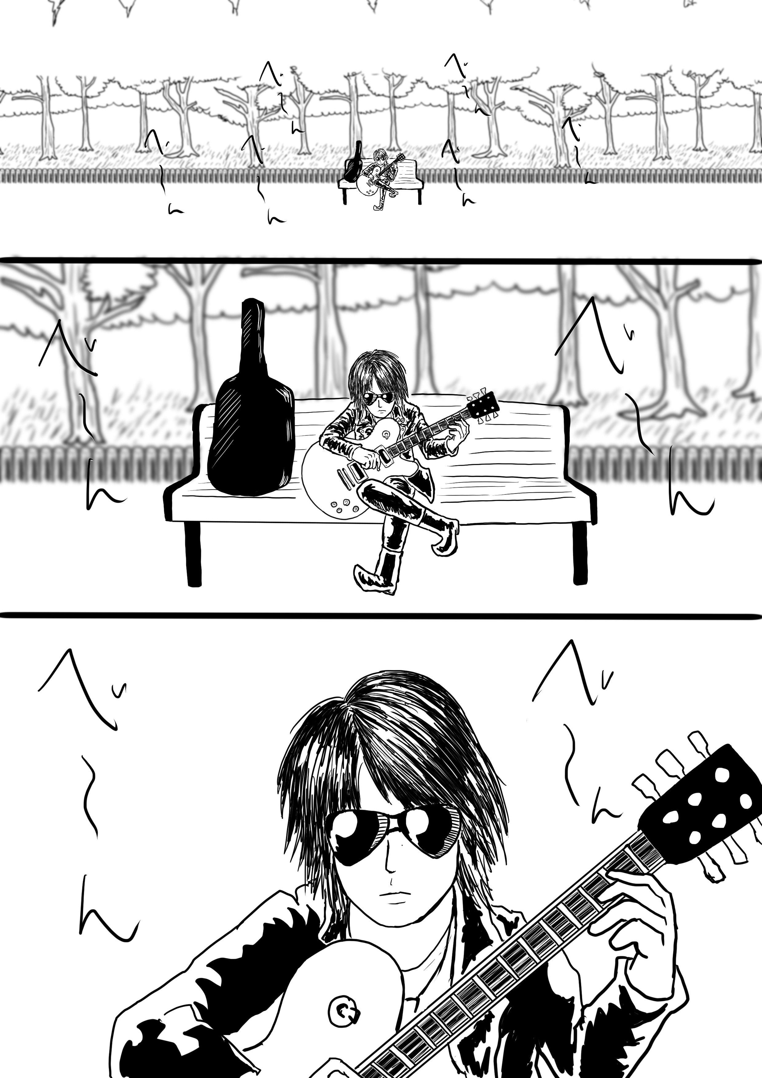 ギターを奏でる漢