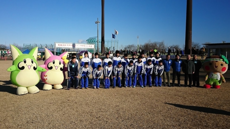 高根沢町元気あっぷハーフマラソンのゲストランナーの東海大学の皆様の記念撮影