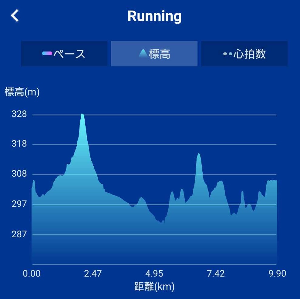 しらかわ郷里マラソン高低差