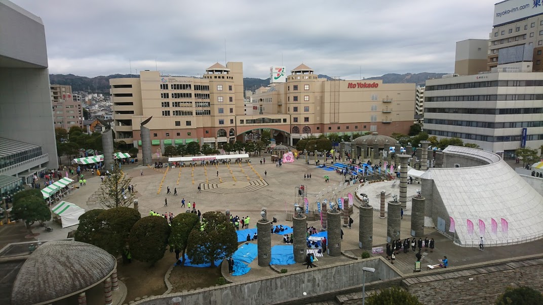 第19回日立さくらロードレース大会会場の新都市広場 第19回日立さくらロードレース大会会場の新都市広場の様子