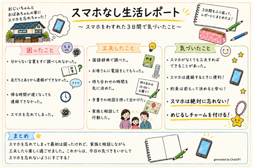 スマホなし生活レポート-自由研究
