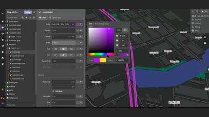 Mapboxの地図開発画面