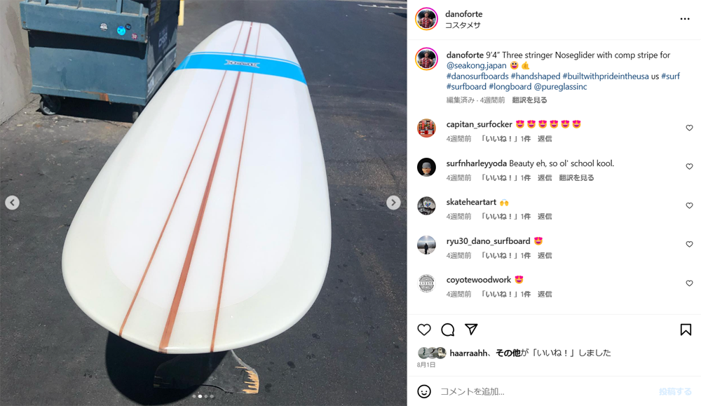 ダノー　ノーズグライダー9.4 オンフィン、リーシュロービング ダノー ノーズグライダー9.4 オンフィン、リーシュロービング
