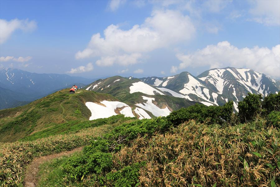 飯豊連峰 頼母木小屋 杁差岳 頼母木山 展望
