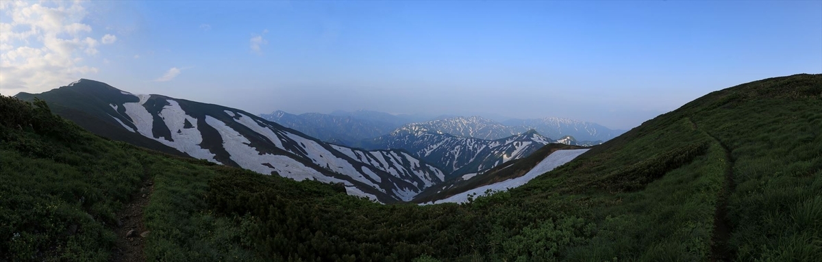 二王子岳(北股岳と門内岳の展望)