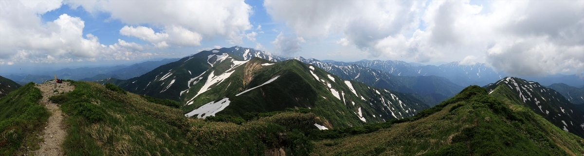 地神山と頼母木山(鉾立峰の山頂の展望)