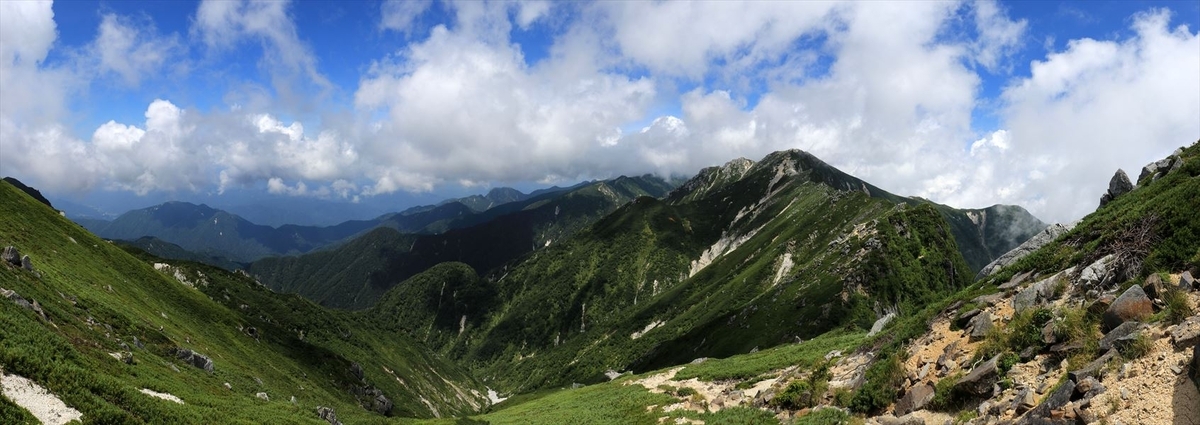 赤梛岳 空木岳 展望 中央アルプス 縦走 登山道