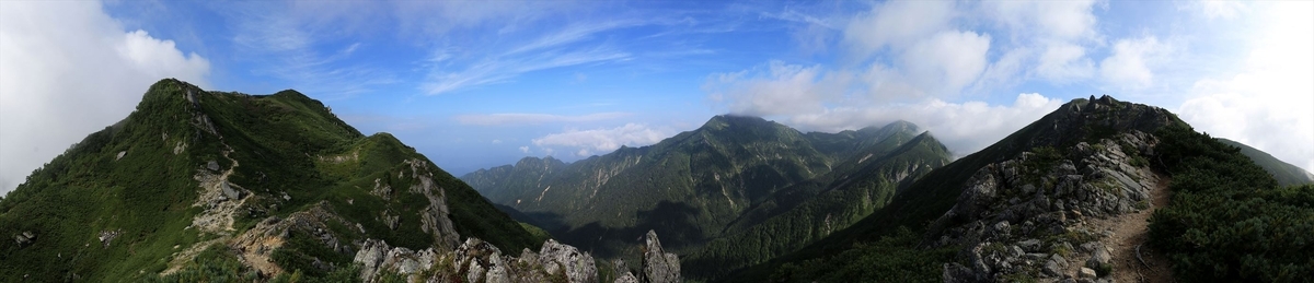 大滝山と檜尾岳の展望
