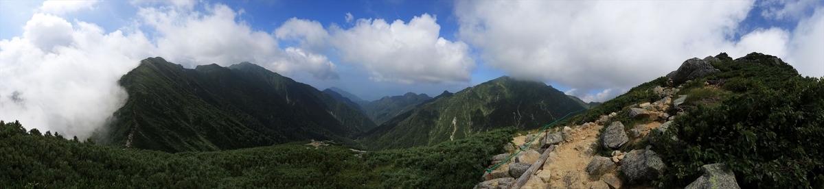 檜尾岳と三ノ沢岳（濁沢大峰の展望）