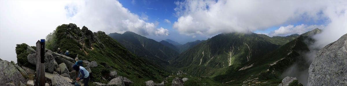 濁沢大峰の展望（中央アルプス）