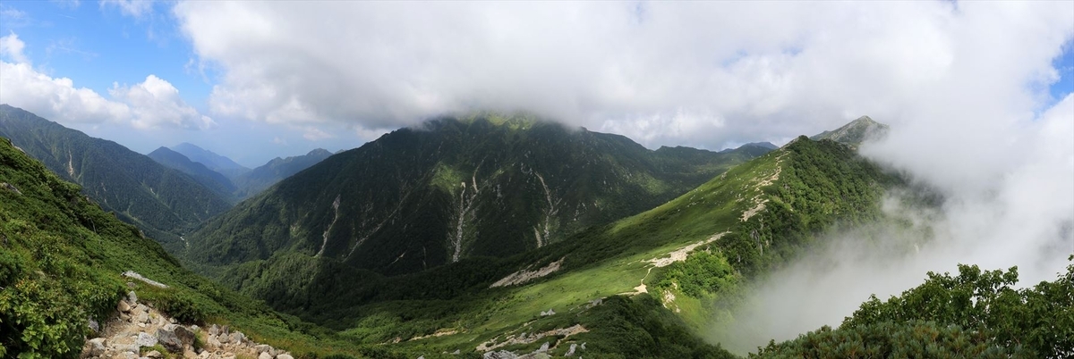 三ノ沢岳と島田娘（濁沢大峰の展望）