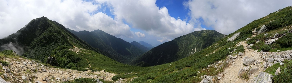 三ノ沢岳と濁沢大峰（中央アルプス）