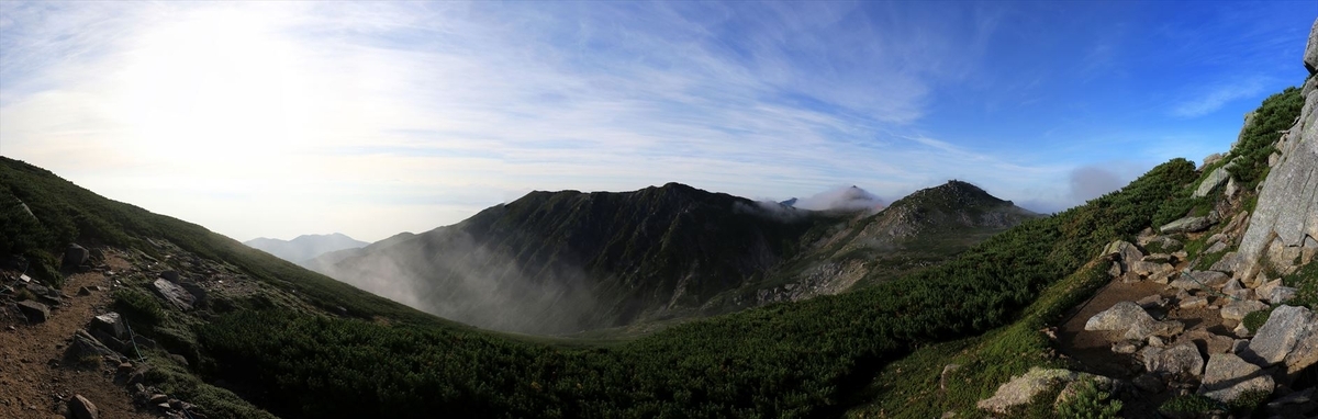 伊那前岳の展望（中央アルプス）
