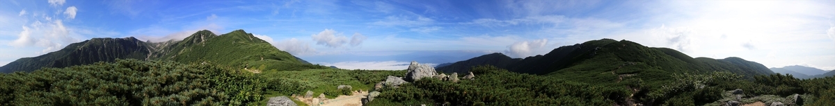 木曽駒ヶ岳の濃ヶ池の360度の展望