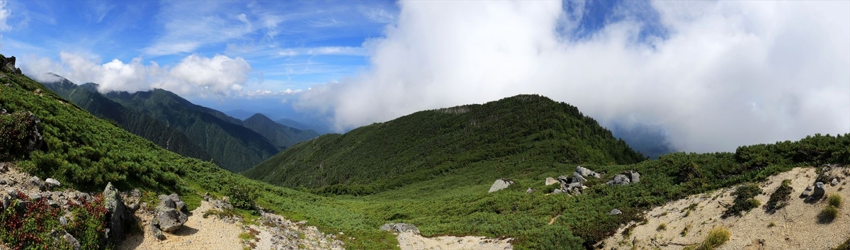 茶臼山（中央アルプスの行者岩の展望）