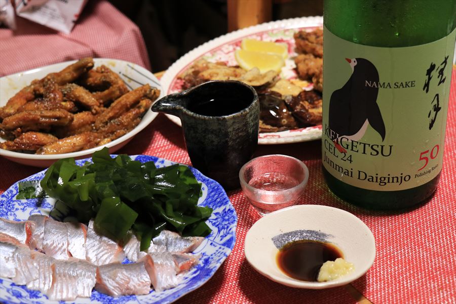 日本酒 鰊の刺身（桂月 純米大吟醸生酒）