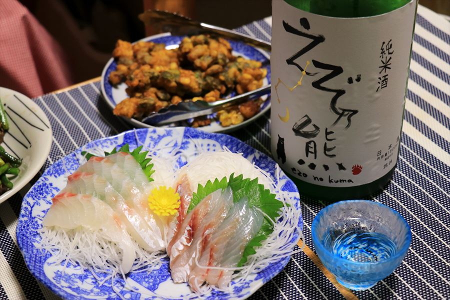 えぞ乃熊 純米 生酒 高砂酒造 料理 真鯛 刺身 北海道 日本酒