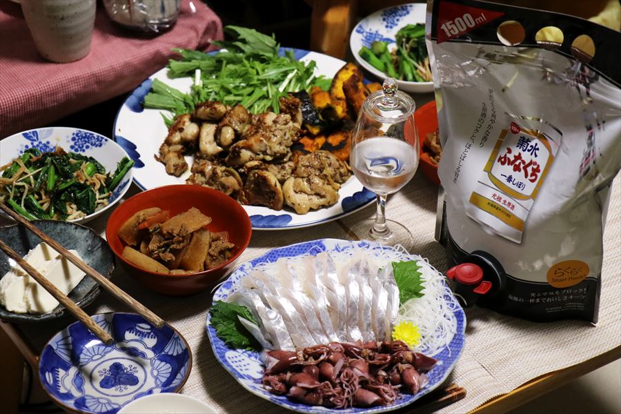 菊水 ふなぐち スマートパウチ 菊水酒造 料理 太刀魚 刺身 ホタルイカ 牡蠣 日本酒