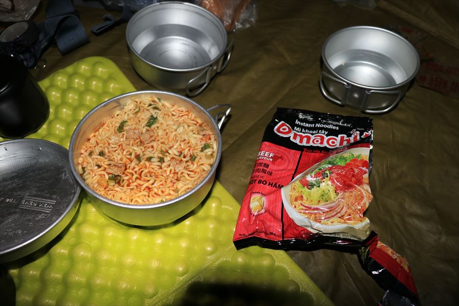 omachi ベトナム インスタントラーメン 牛骨スープ 登山 朝食 那須岳