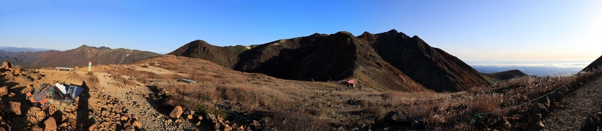 朝日岳 三本槍岳 峰の茶屋跡 茶臼岳 那須岳 硫黄鉱山跡 分岐