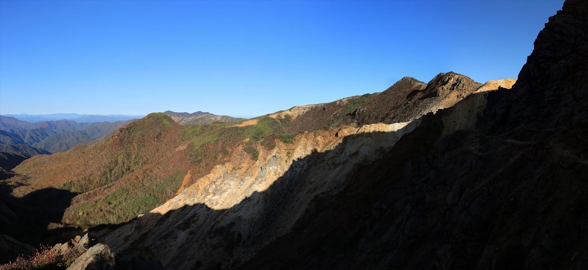 朝日岳 那須岳 登り坂 トラバース 隠居倉 展望
