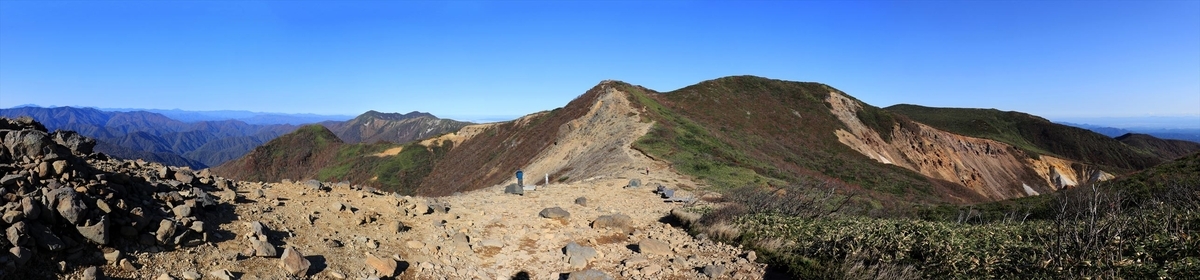 熊見曽根 1900m峰 朝日の肩 展望 那須岳