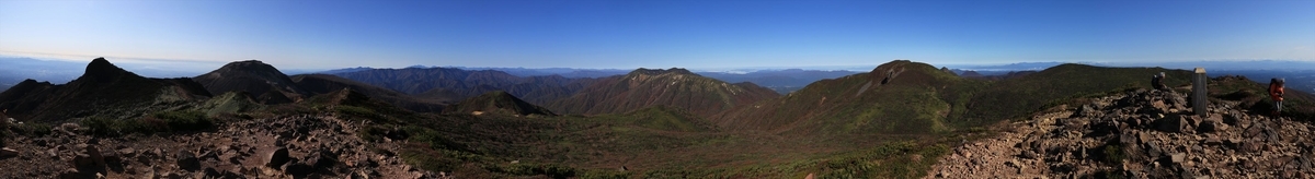 1900m峰 那須岳 山頂 展望 パノラマ 景色