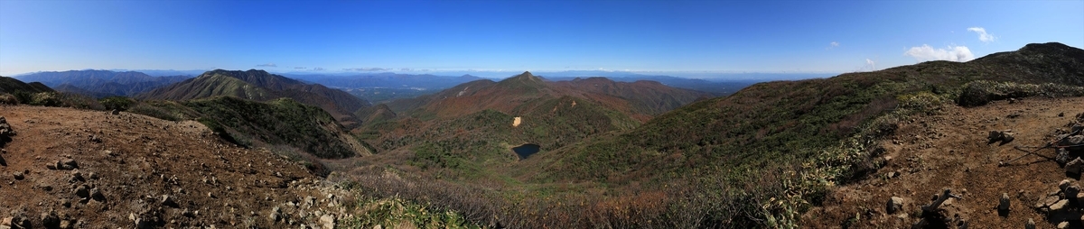 甲子旭岳 鏡ヶ沼 三倉山 展望 パノラマ