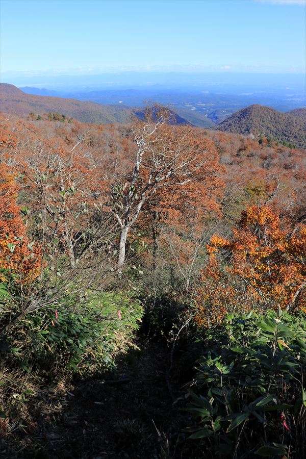 坊主沼 須立山 下り坂 トラバース 那須岳