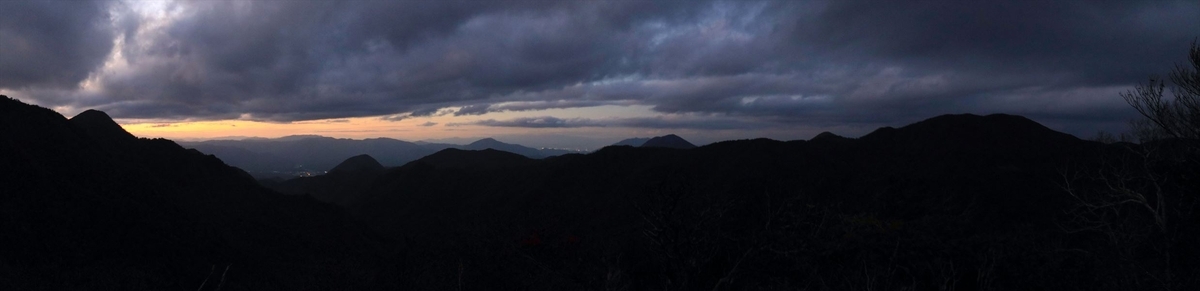 甲子山 山頂 夕焼け 日没 展望