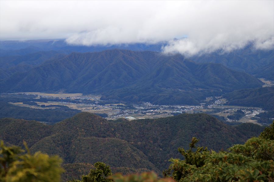 下郷町 会津下郷 町並み 二岐山 男岳 山頂 展望