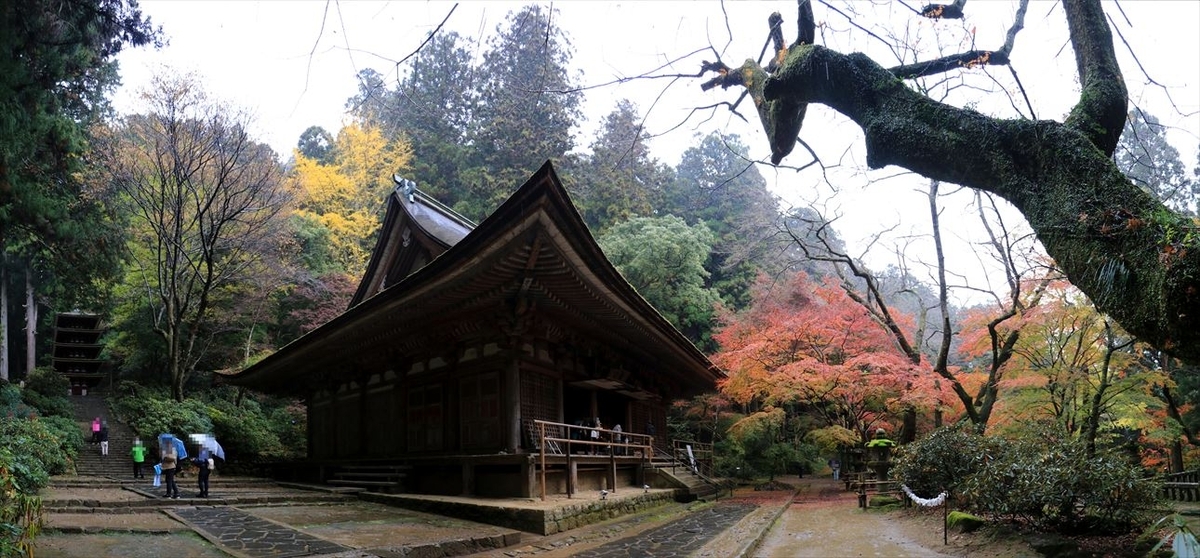 室生寺 本堂（潅頂堂）三重塔 紅葉 11月 国宝 寺院